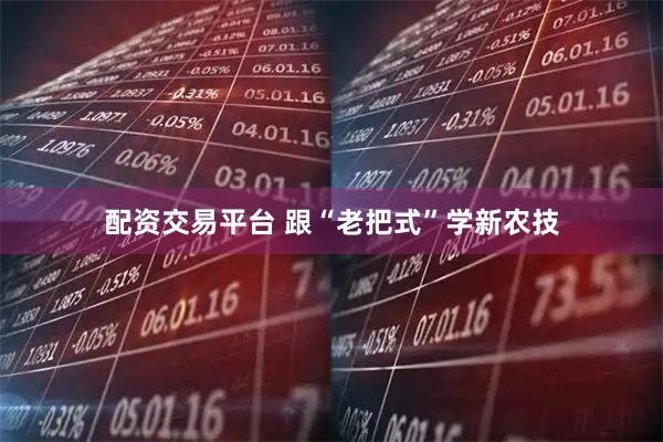 配资交易平台 跟“老把式”学新农技